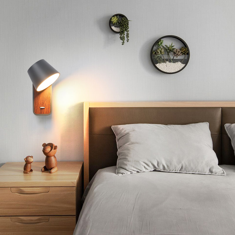 Dillman Aluminum LED Plug-in Armed Sconce, Matte Gray