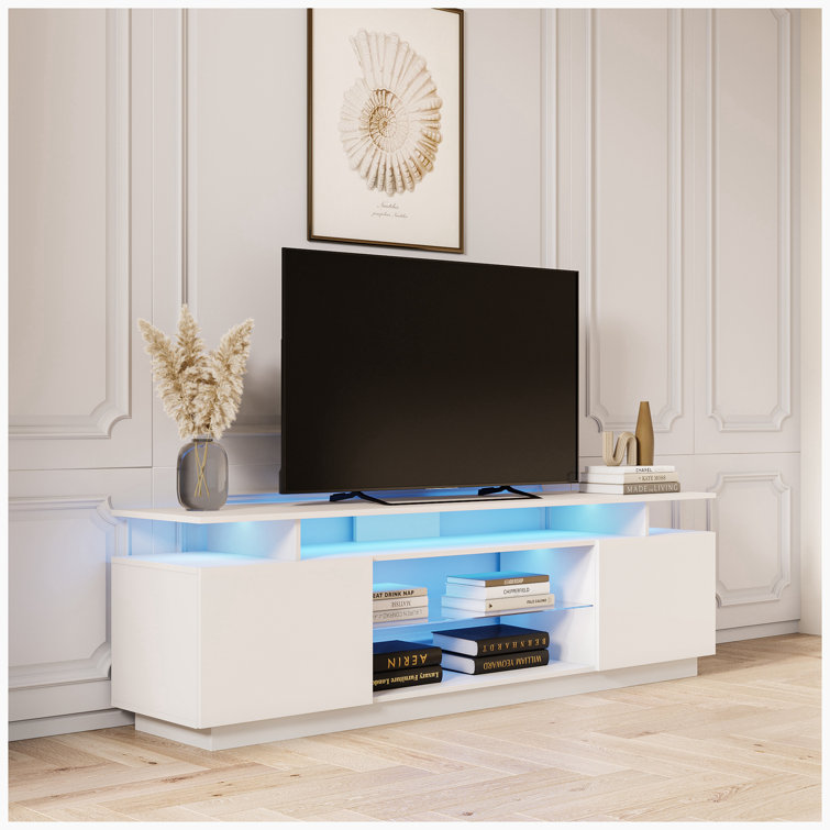 TV Stand for 80 Inch TV Stands, Media Console Entertainment Center Table With Storage Cabinet