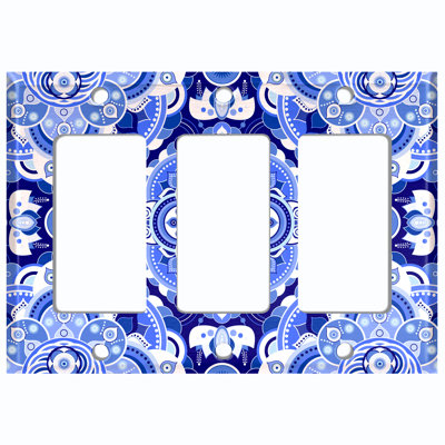 Patterned 3 - Gang Toggle Light Switch Standard Wall Plate