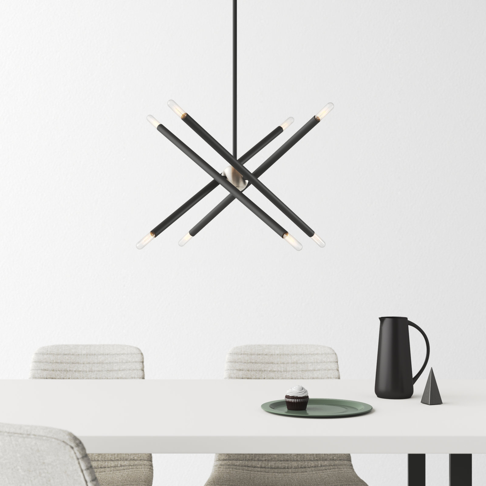 Poco 8 - Light Dimmable Sputnik Chandelier, Scandinavian Gray