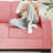 83.86"Snowfleece Fabric Sofa, Compressed Couch,3-Seater Sofa-1158501481