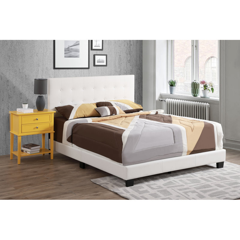 Eaton Vegan Leather Standard Bed, Full, White