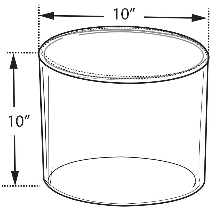  Présentoir cylindrique transparent en acrylique, contenant rond en plastique et colonne montante, l 10 po x H 10 po