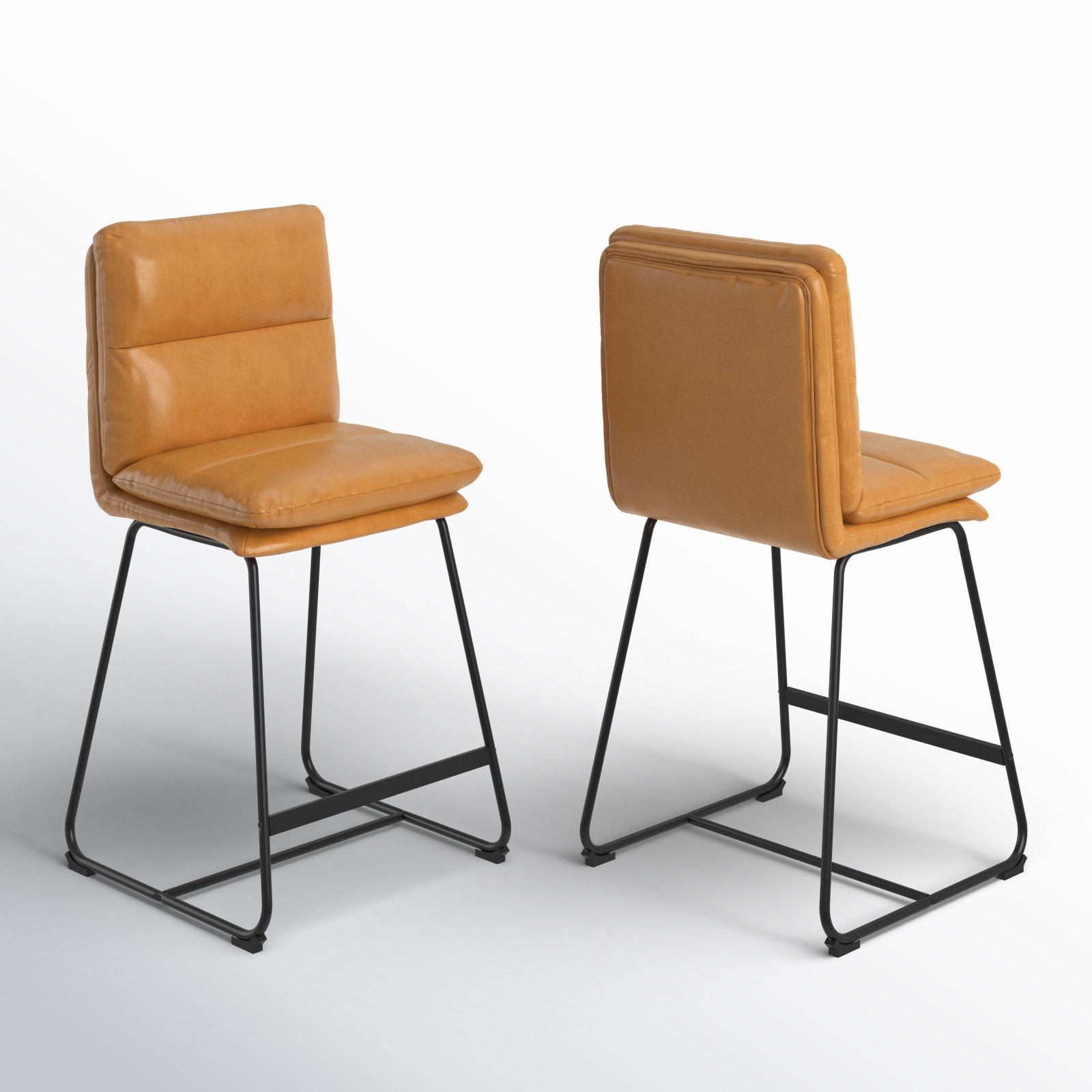 Volana Bar and Counter Stool, Counter Stool (26.5" Seat Height), Cappuccinno Faux Leather