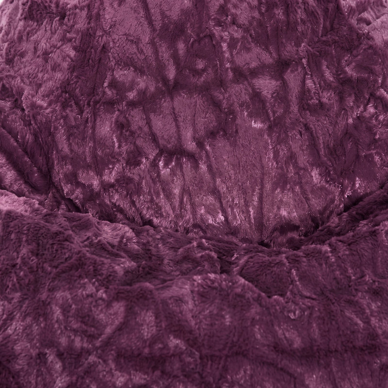 Fauteuil à billes et chaise longue Fluffy, Polyester fausse fourrure mauve