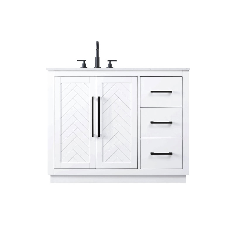 42 inch Single Bathroom Vanity, White