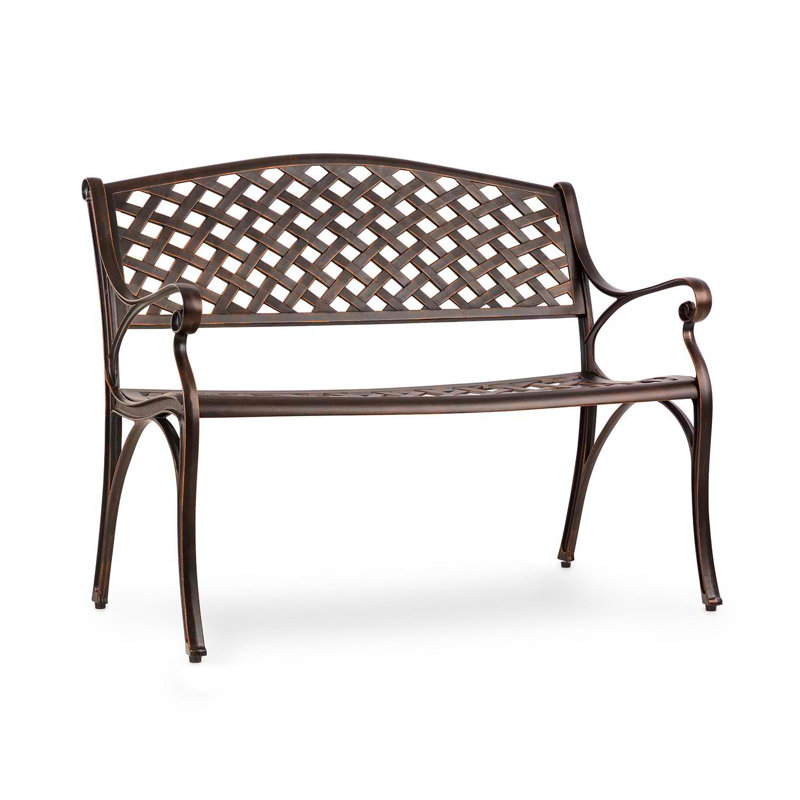 Metal Garden Bench, Copper