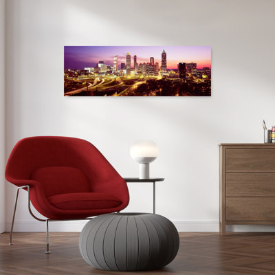 Night, Atlanta, Georgia, Usa Abstract Contemporary City Wall Art