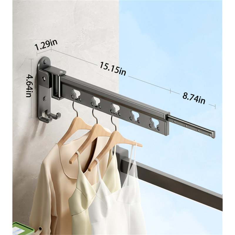 Flexihang Wall-Mounted Retractable Clothes Rack