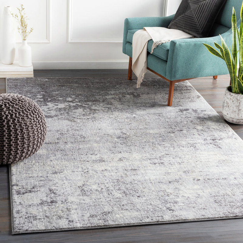 Power Loom Charcoal/White Rug, Runner 80 x 220 cm