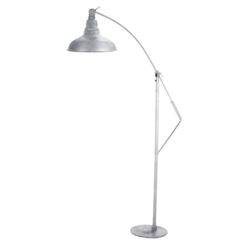 Lampe de travail sur pied à del en métal 69" Idella, Argent galvanisé