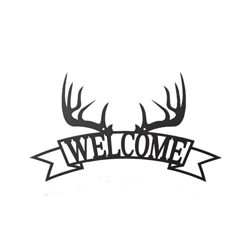 Welcome Antlers Wall Décor, 11" H x 24" W x 0.06" D