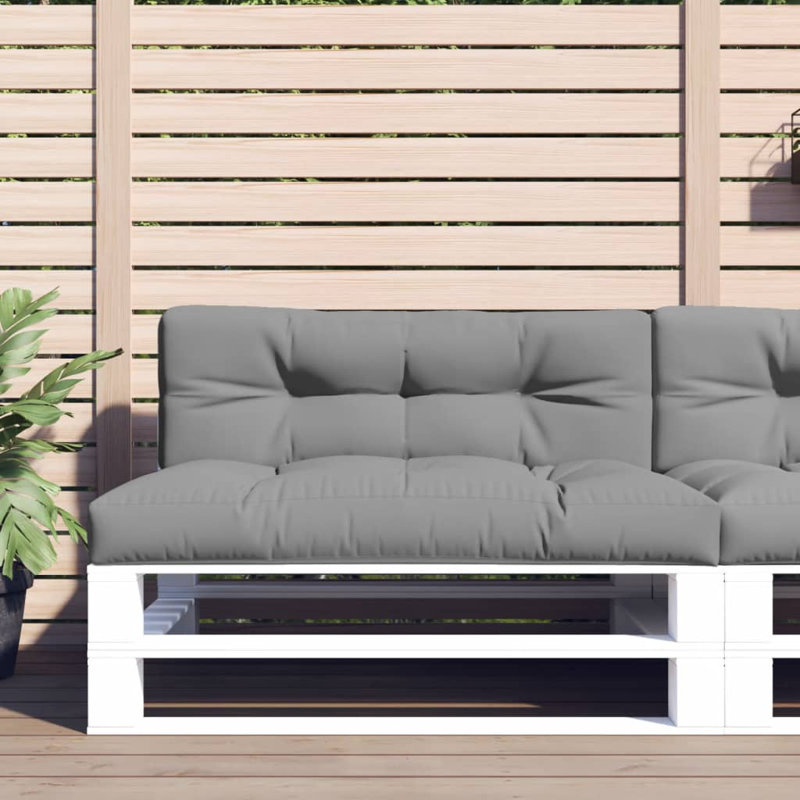 vidaXL Pallet Cushion Grey Polyester 23.6 x 15.7 x 4.7 in, 23.6" H x 15.7" W x 4.7" D, Gray