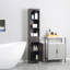 Armoire de rangement pour salle de bain, grande tour en lin avec 3 tablettes et tiroir