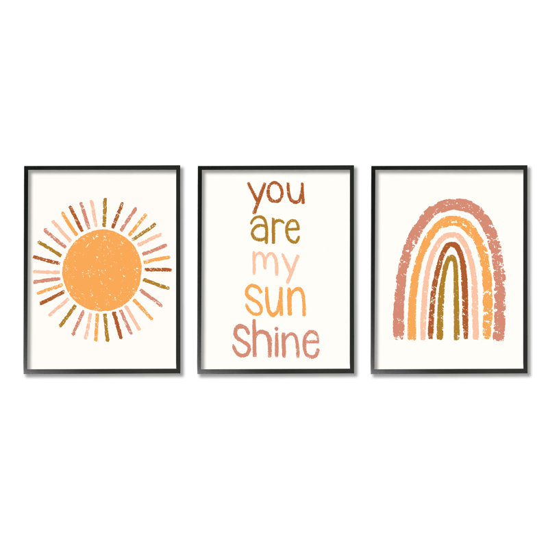 My Sunshine Rainbow Kids, inspiration inspirante, conception de texte 3 pièces, Taylor Shannon Designs, H 11 po x l 14 po