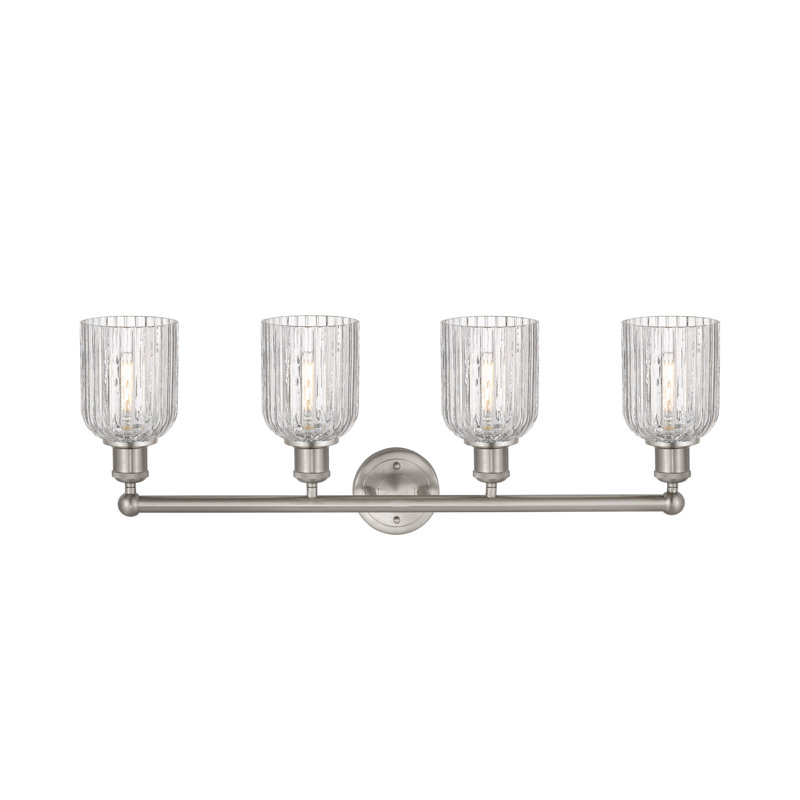 Fiennes 4 - Light Dimmable Vanity Light, Clear, Satin Nickel