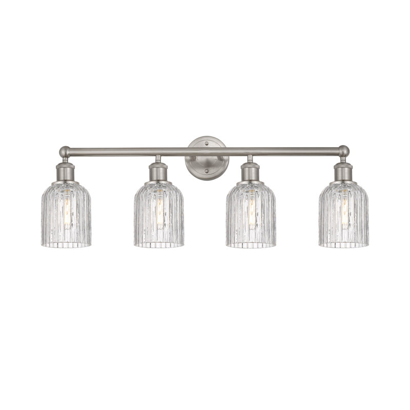 Fiennes 4 - Light Dimmable Vanity Light, Satin Nickel, Clear