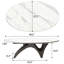 Table basse ovale moderne de 125 cm (49,2 po), plateau en pierre frittée imitation marbre, piètement minimaliste en métal sculptural, montage facile-1524501427