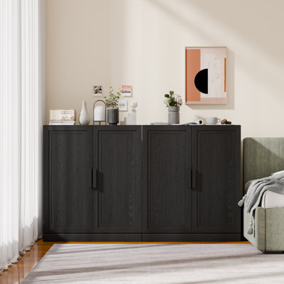 Modern 62" 4-Door Sideboard Storage Cabinet with Adjustable Shelves