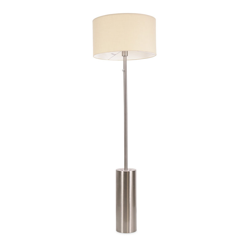 Alizander 150cm Traditional Floor Lamp, Antique Brass, Natural, Cotton / Cotton Blend