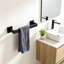 13.5-Inch Towel Bar for Bathroom and Kitchen - Wall Mounted Stainless Steel Towel Rack with Matte Black Finish - Corrosion Resistant and Easy Installation