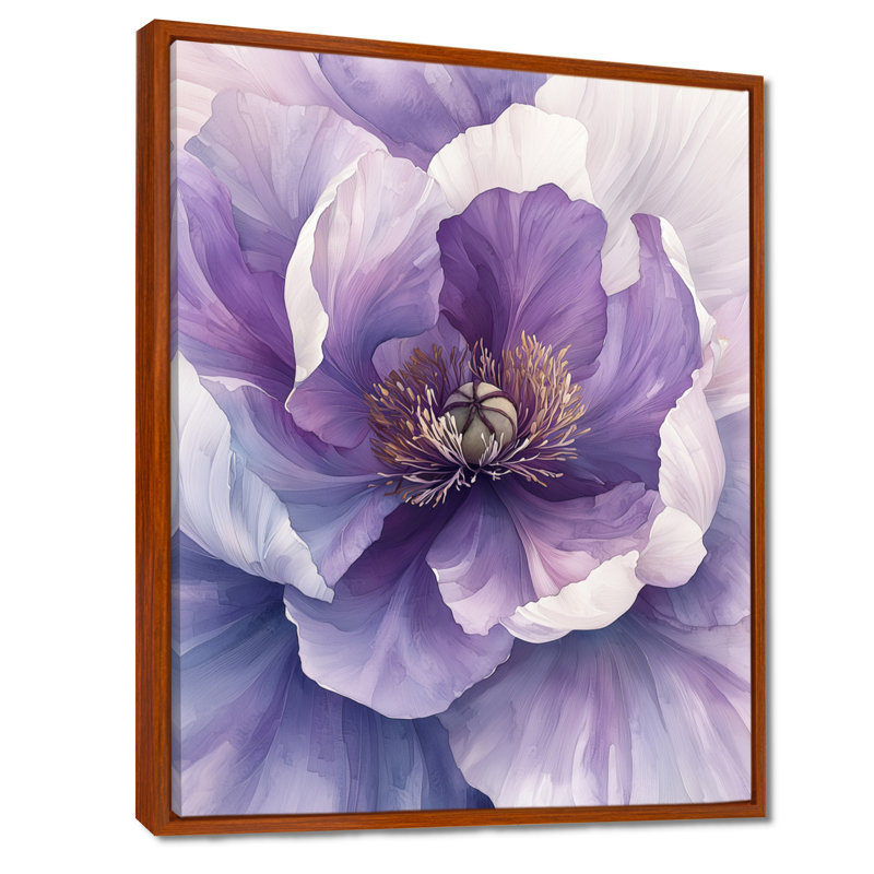 Doux lavande, pivoine, douce étreinte I - pivoines, art mural, Brun, Impression encadrée sans passe-partout
