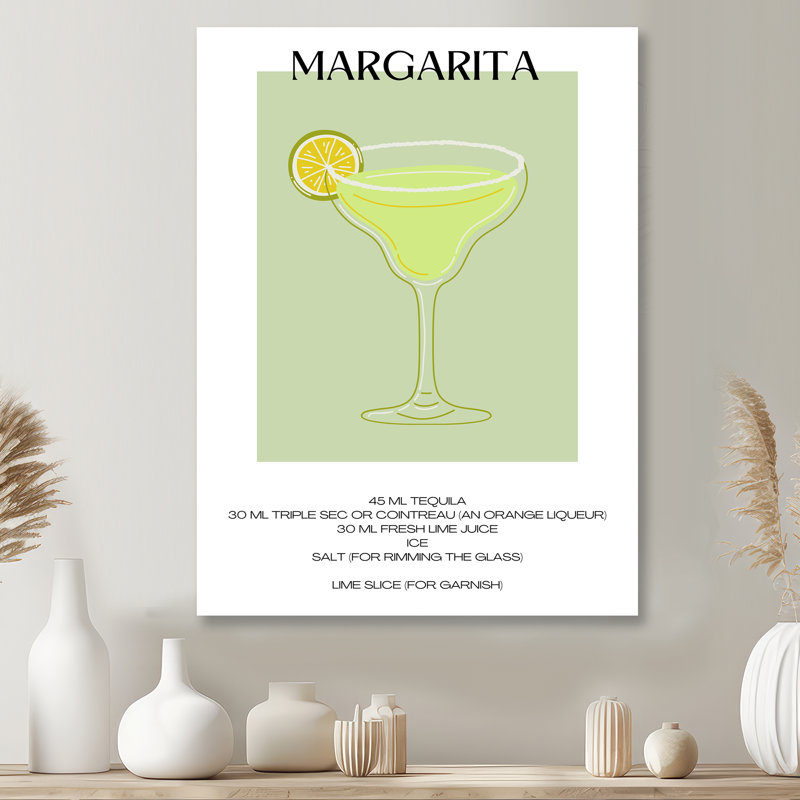 Lime Margarita, cocktail mexicain I - salon d'art mural cocktails, Sans cadre, H 32 po x l 16 po