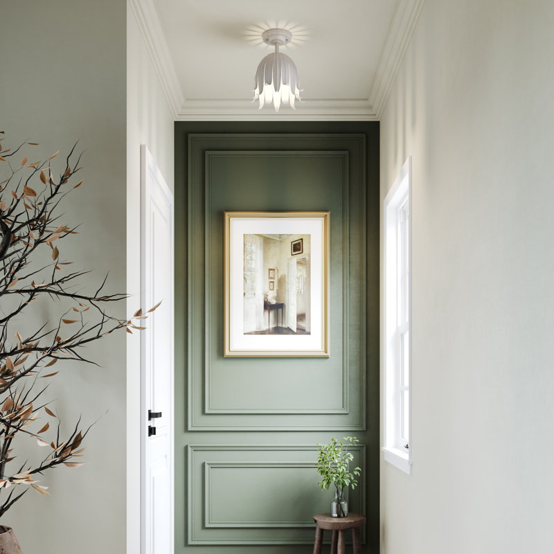 Semi Flush Mount, White