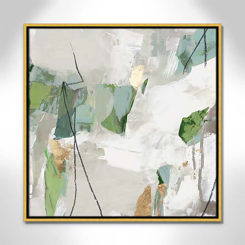 Enchanted Emerald I by Tom Reeves Print, 25.5" H x 25.5" W x 2" D, Gold Floater Framed