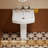Los Flexi Rectangular Pedestal Sink 22 Inch x 17 Inch, Includes Overflow and Single Faucet Hole