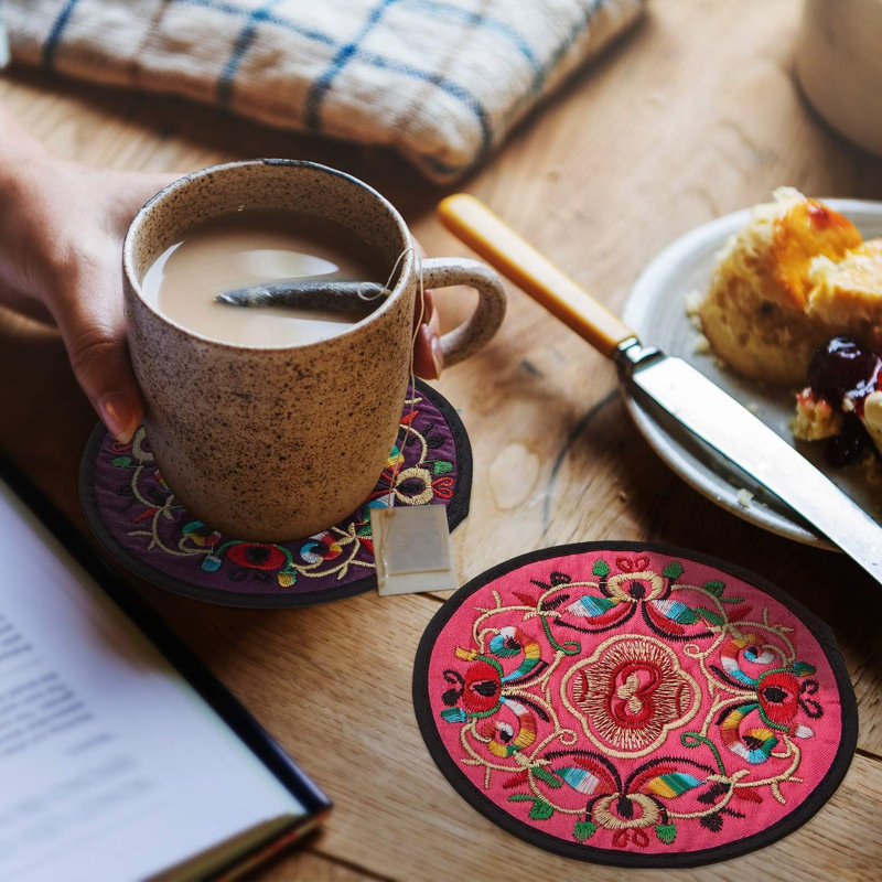 Polyester Round 16 Piece Coaster Set