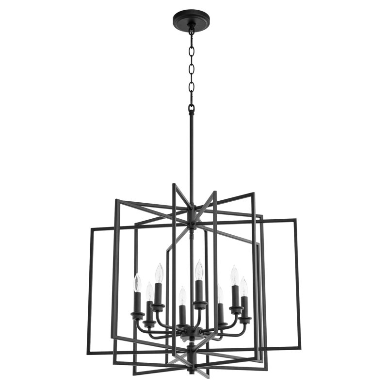 Melora 8 - Light Dimmable Lantern Geometric Chandelier, Noir