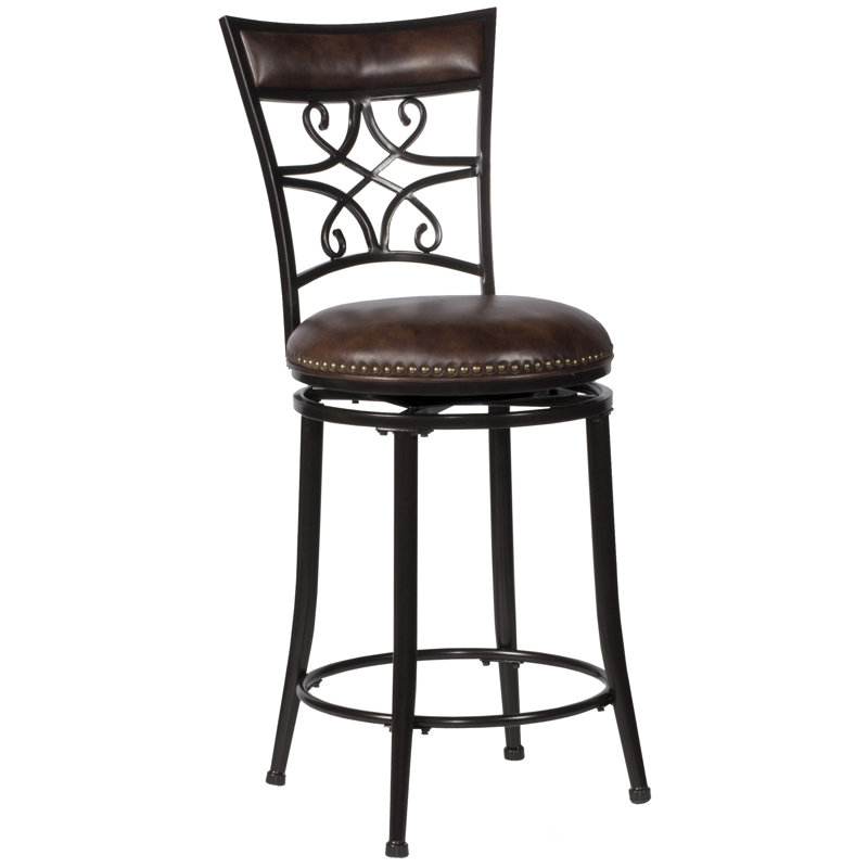 Cirrus Swivel Upholstered Counter Stool with Metal Frame, Counter Stool (26" Seat Height)
