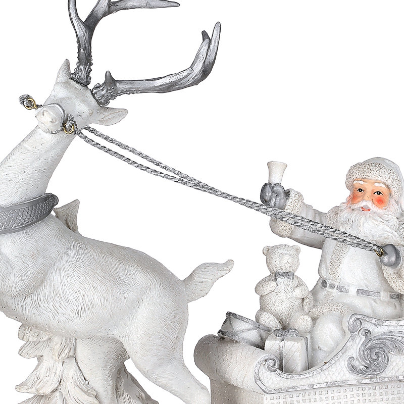 Père Noël en résine 11 po sur traîneau