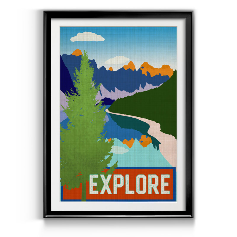 «Explore» par Carol Robinson - reproduction encadrée sur papier, Cadre noir, H 18,5 po x l 24,5 po x P 1,5 po