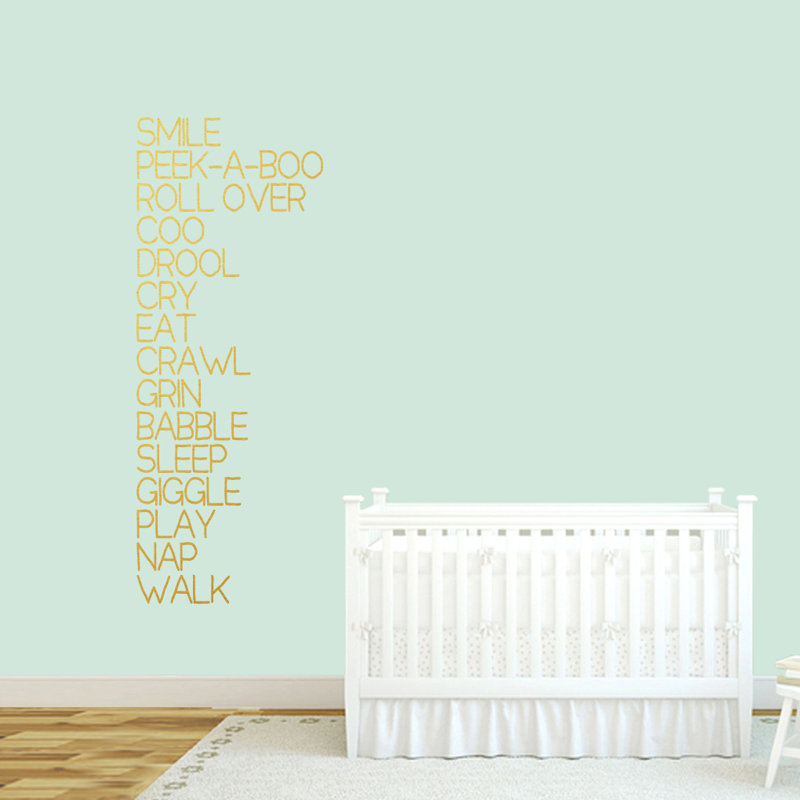 Décalcomanie murale « baby words », Or