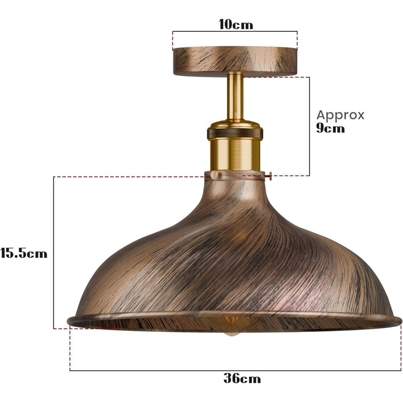 Annai Semi Flush Mount, Brushed Copper