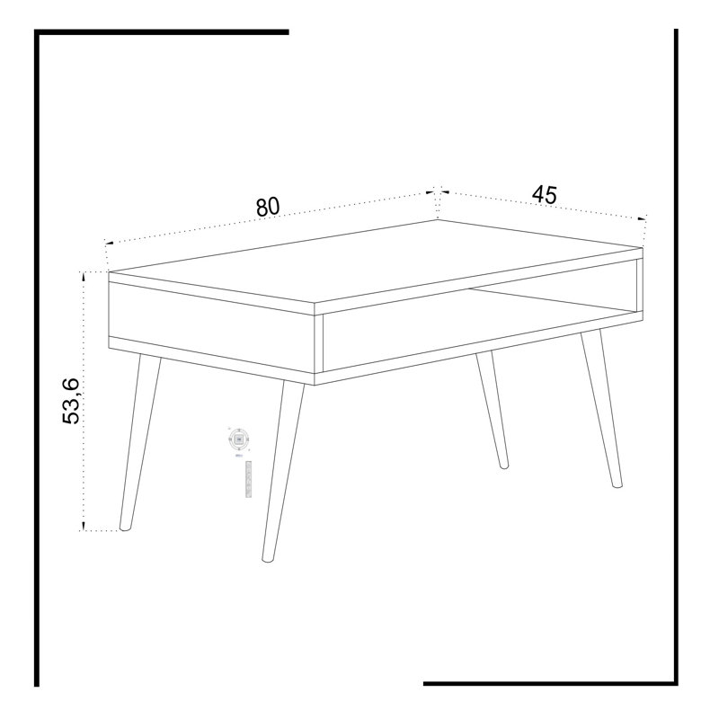 Table basse à 4 pieds avec rangement