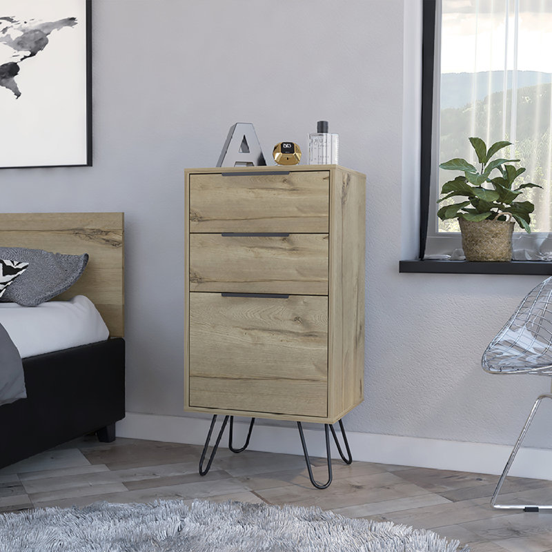 Commode élégante à trois tiroirs, commode décorative