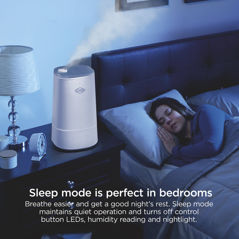 White Ultrasonic Cool Mist Humidifier with UV LED Light