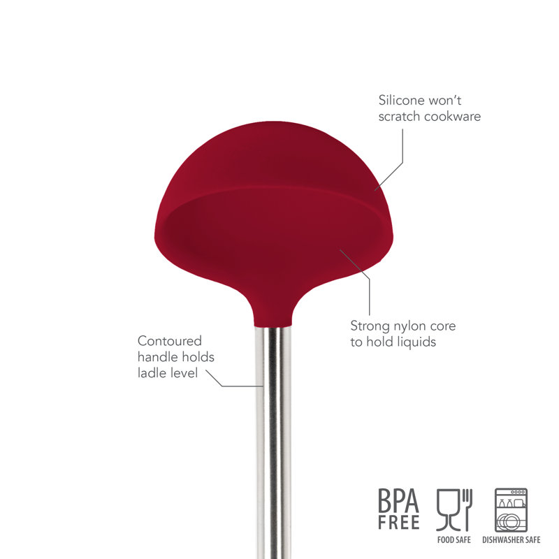 Cooking Ladle with Handle, Cayenne