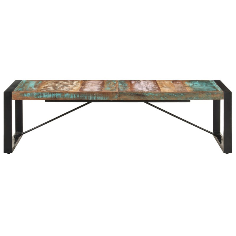 Table basse simple Cielke, Black, H 15,7 po x l 55,1 po x L 27,6 po, Brun et bleu