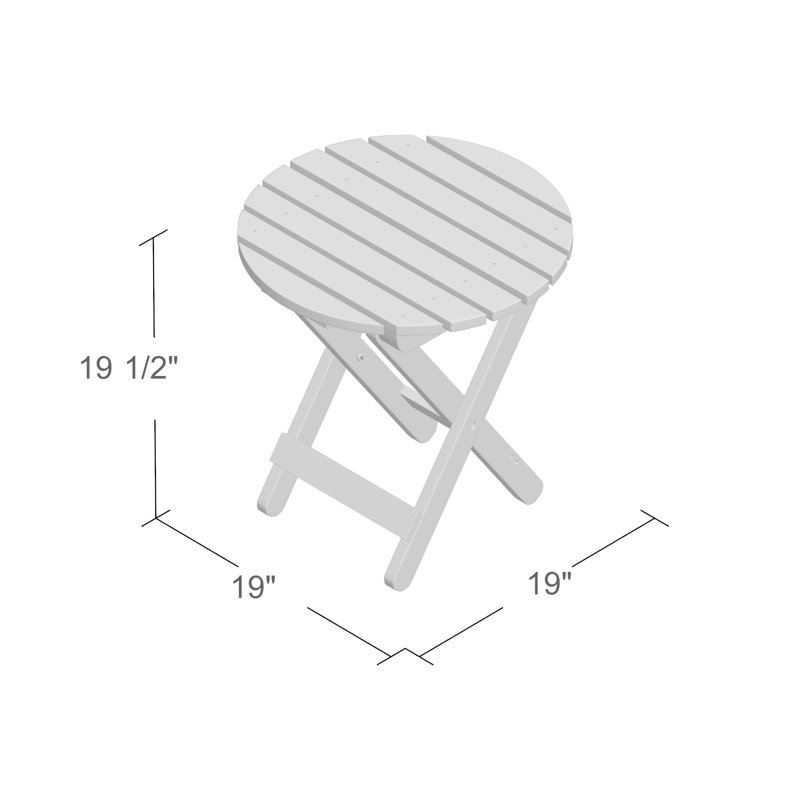 Table d'appoint d'extérieur pliante ronde Brement Assembled, Naturel