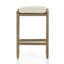 Morene Teak Backless Outdoor Bar Stool with Cushion-697198813