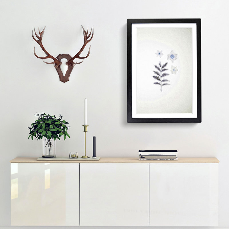 White Daffodil Dismantled - Picture Frame Art Prints, 48cm H x 36cm W x 2cm D, Black Framed