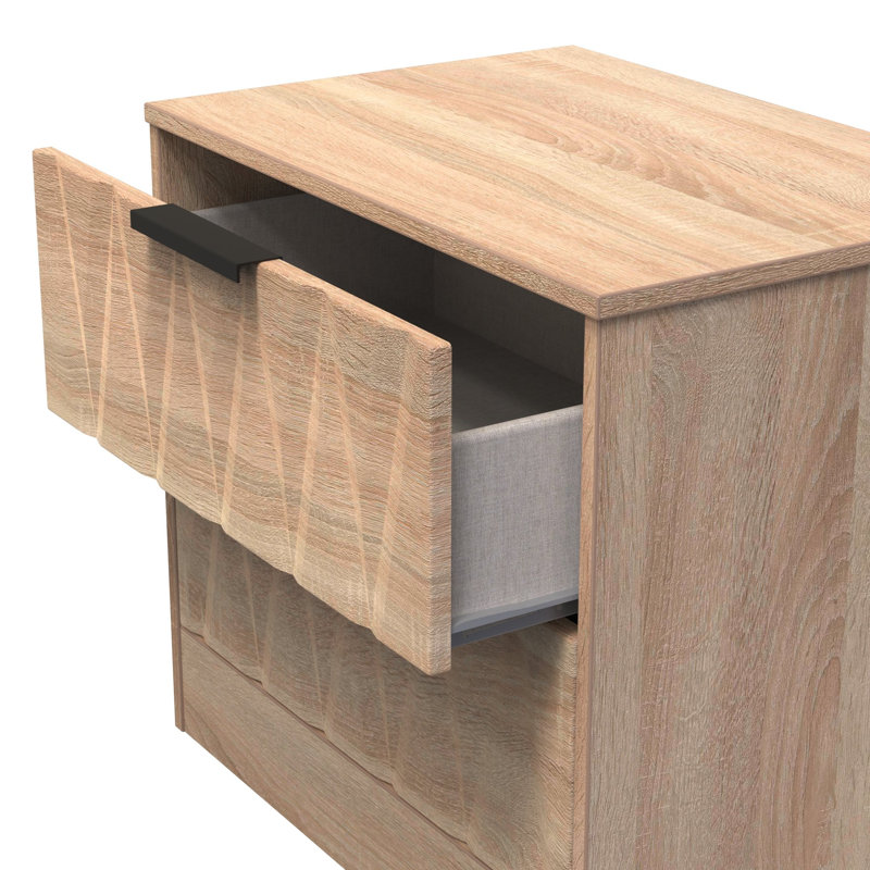 Besmir 58cm W Manufactured Wood Bedside Table, Bardolino Oak