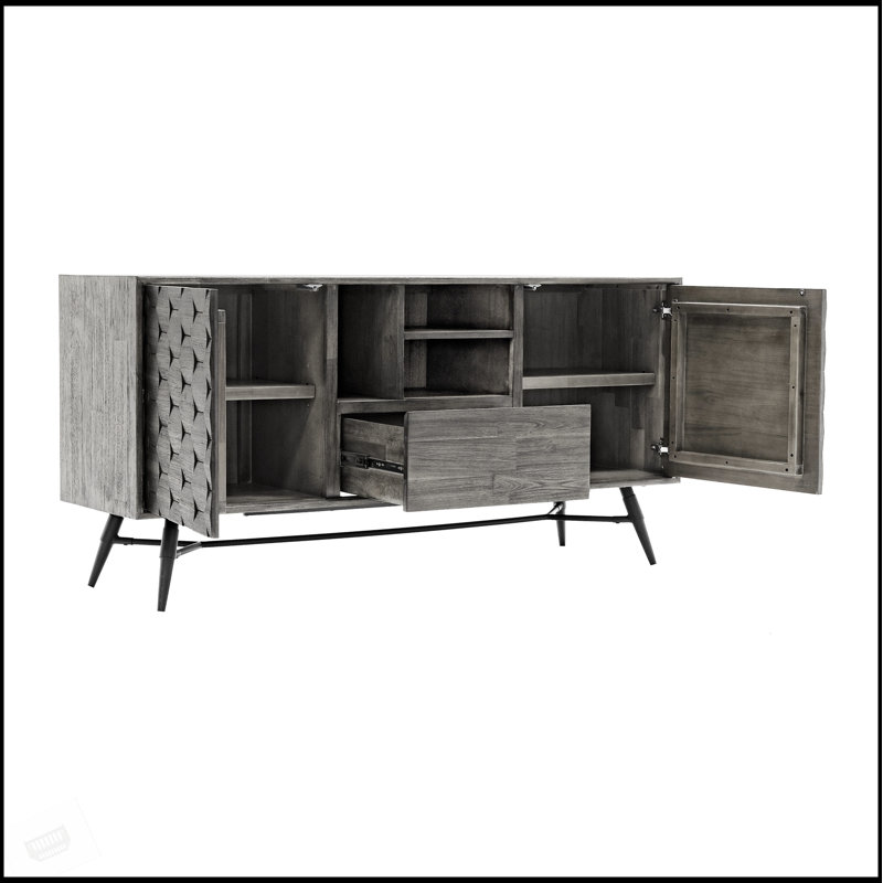Buffet Makena en bois d'acacia avec rangement spacieux et design élégant, parfait pour la salle à manger et le salon.