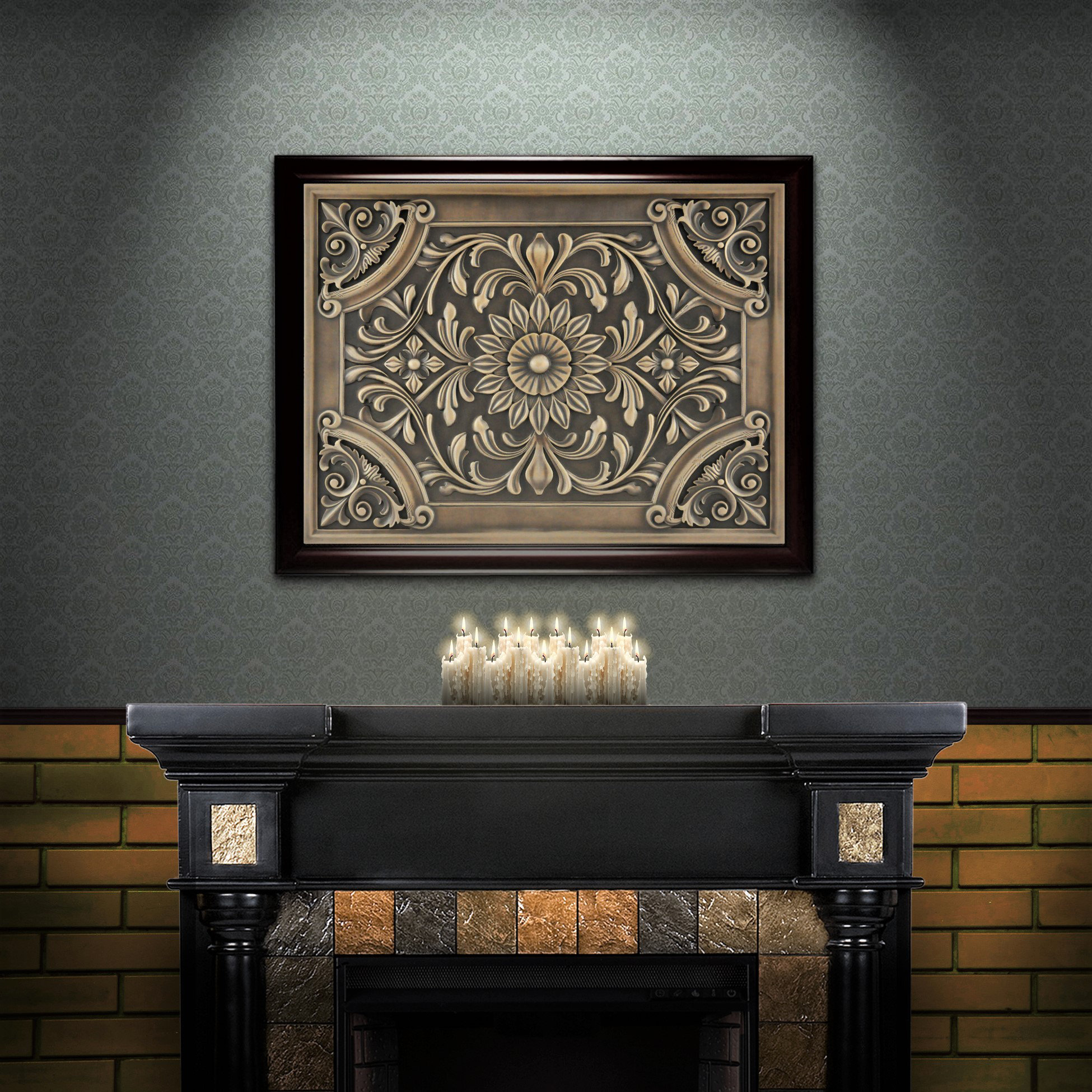 Image showcasing Nichetiles Harmony 24'' x 18'' Hand Painted Metal Decorative Accent ...