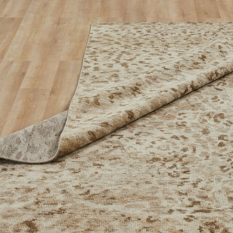 Tapis sable en laine noué à la main Eason, Rectangulaire 2 pi x 3 pi