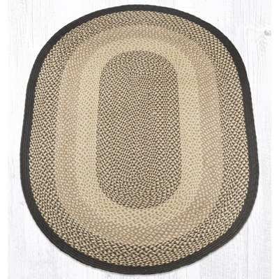 Tapis tressé ovale Earth Rugs - Chocolat et tons naturels, tapis en jute fabriqués à la main